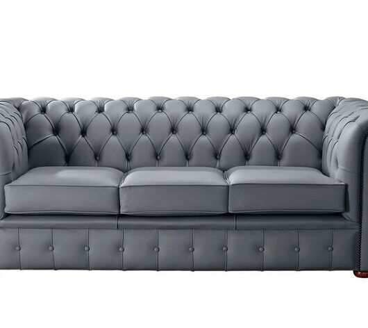 Modern Chesterfield Sofa 3 Seater Pastel Leather