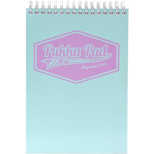 Pukka Pad Wirebound Card Cover Reporters Shorthand Notebook Ruled 160 Pages Pastel Blue/Pink/Mint (Pack 3) - 8907-PST