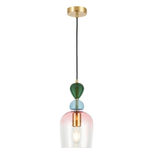 Visconte Vietri 1 Light Ceiling Pendant with Glass Shades - Satin Brass