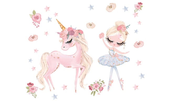 Unicorn Ballet Wall Sticker
