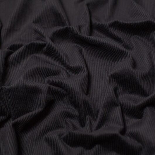 Minerva Core Range 8 Wale Cotton Corduroy Fabric Black