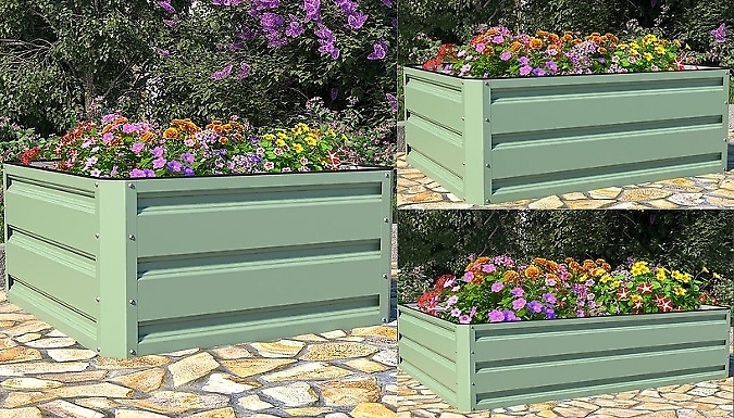 1 or 2-Pack of Metal Raised Garden Planters - 3 Sizes, 2 Colours!