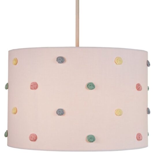 Litecraft Glow Light Shade 30cm Easy Fit Pom Pom Lampshade - White