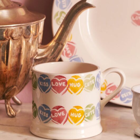 Love Hearts Small Mug - Unique Handmade & Hand Decorated English Earthenware Tea/Coffee Mug | Emma Bridgewater