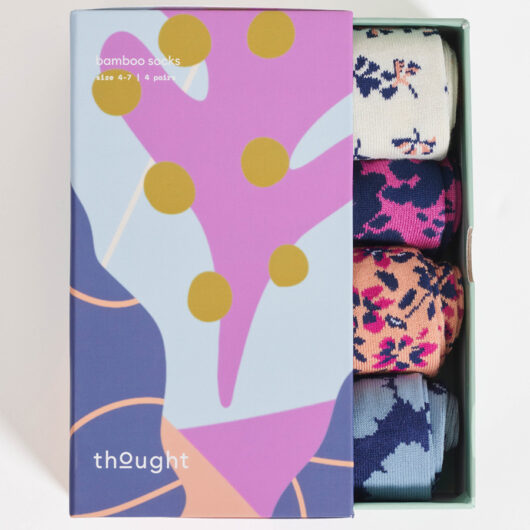 Thought Floral Bamboo Sock Gift Box - 4 Pairs - UK4-7