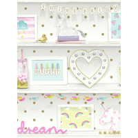 Girls Life Bookshelf Wallpaper Multi Arthouse 696004
