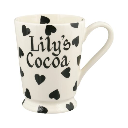 Personalised Black Hearts Cocoa Mug - Customise Your Own Pottery | Emma Bridgewater