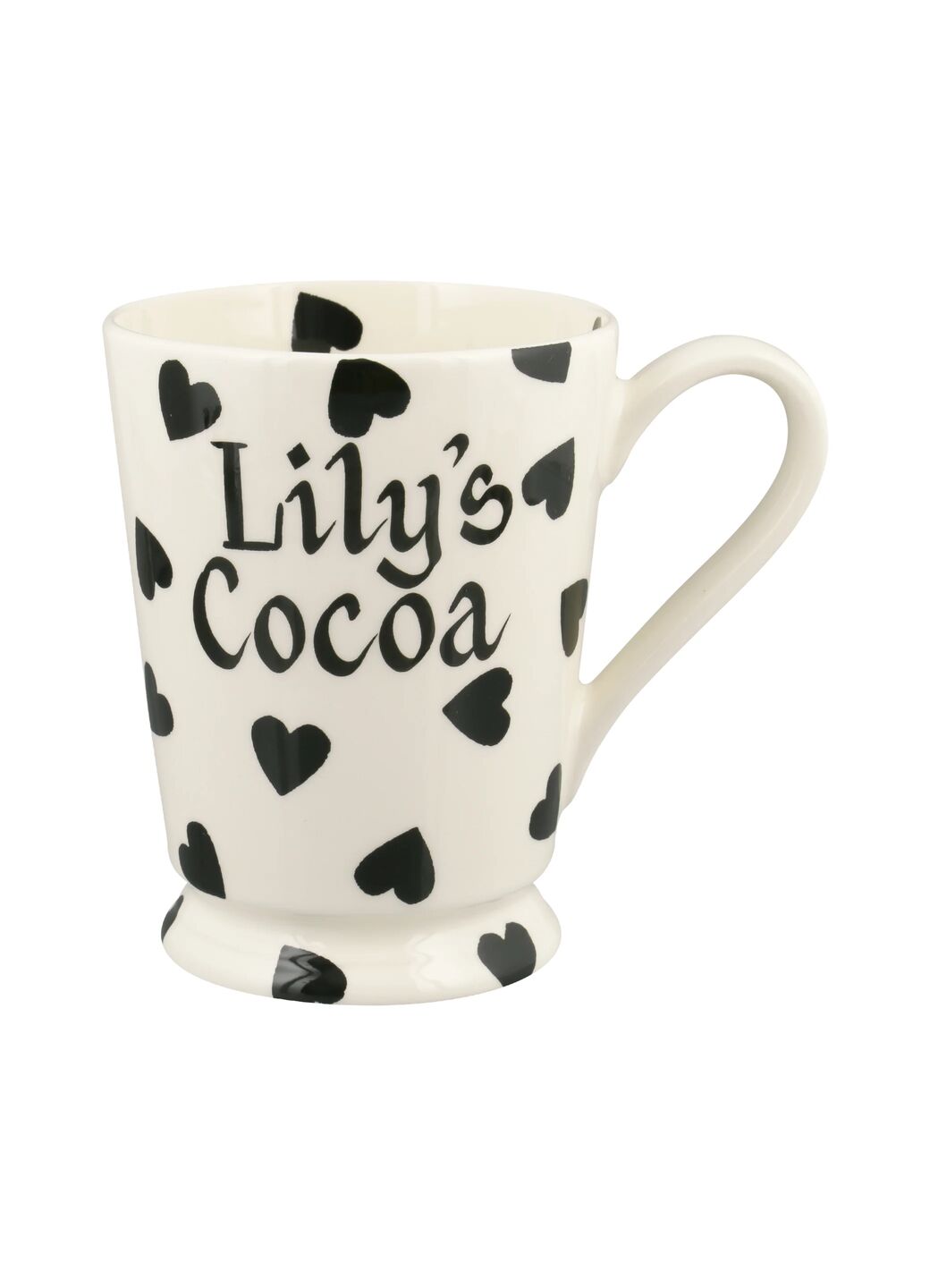 Personalised Black Hearts Cocoa Mug - Customise Your Own Pottery | Emma Bridgewater