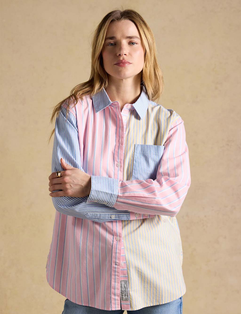 Joules Pure Cotton Striped Collared Oxford Shirt Multi