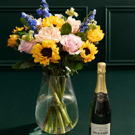 M&S Flower Market Celebration Sunflower Bouquet with Champagne