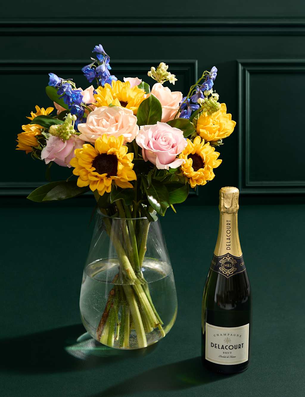 M&S Flower Market Celebration Sunflower Bouquet with Champagne