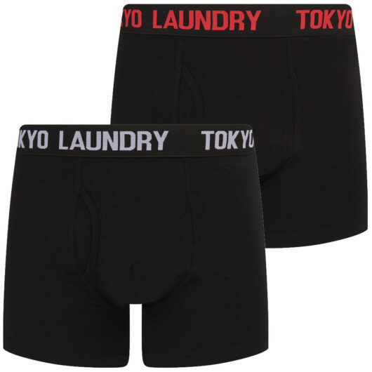 Mens Underwear Brooks (2 Pack) Boxer Shorts Set in Cayenne / Pastel Lilac / S - Tokyo Laundry