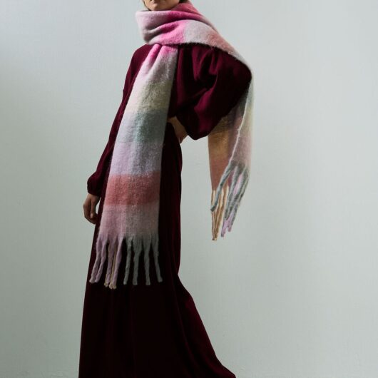 Pastel Check Colour Block Scarf