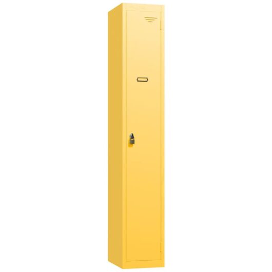 Single Door Retro Locker - 1800 x 300 x 300mm - Sunflower